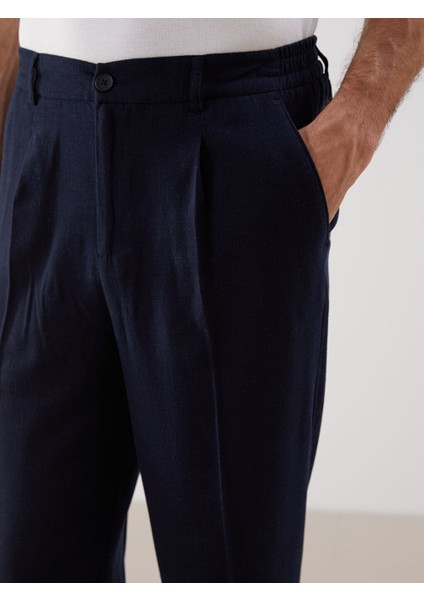 Yeni Sezon Standart Kalip Keten Karisimli Erkek Chino Pantolon - S5FG91Z8 fırsatları