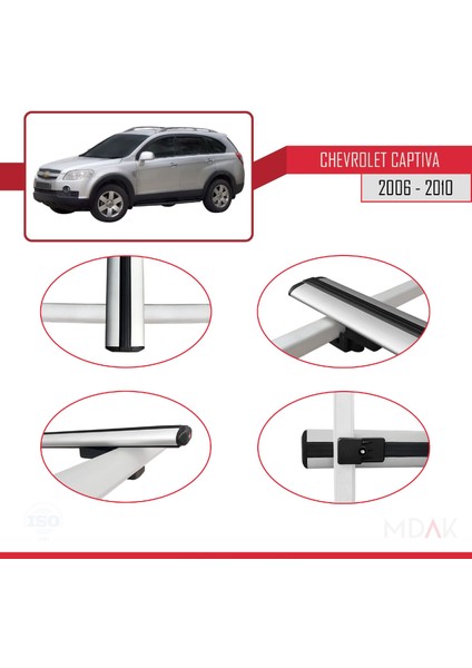 Chevrolet Captiva 2006-2010 Arası ile Uyumlu Basıc Model Ara Atkı Tavan Barı Gri 2 Adet fırsatları