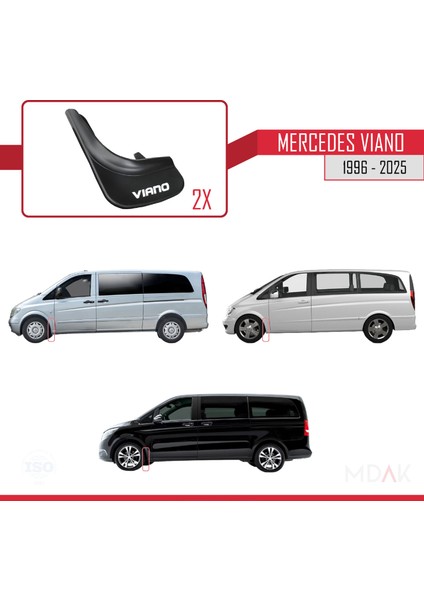 Mercedes Viano 1996 ve Sonrası ile Uyumlu Ön Arka Takım Paçalık 4'lü Siyah modelleri
