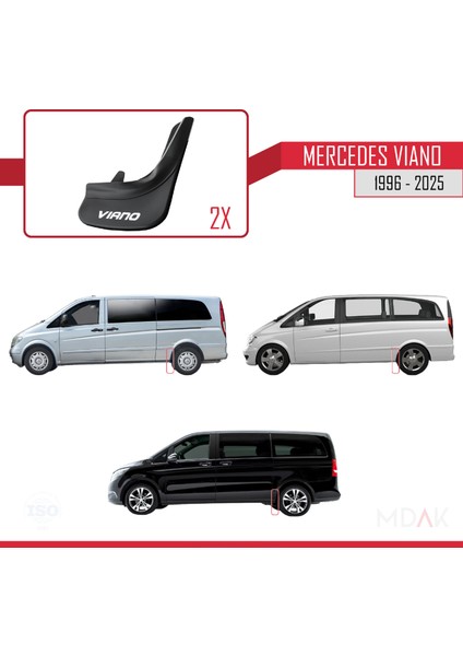Mercedes Viano 1996 ve Sonrası ile Uyumlu Ön Arka Takım Paçalık 4'lü Siyah fırsatları