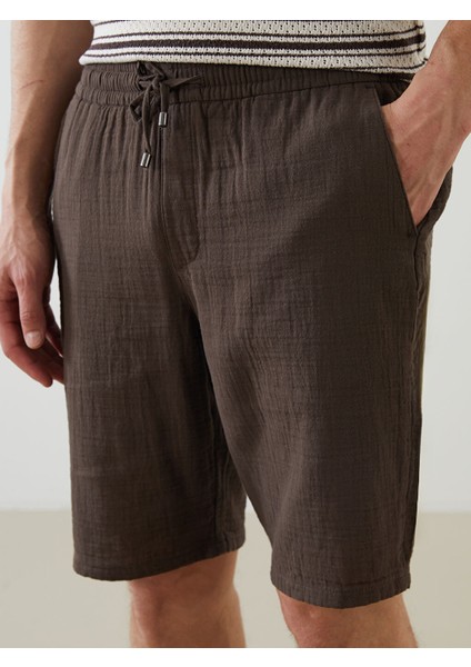 Yeni Sezon Slim Fit Beli Baglama Detayli Erkek Sort - S5IS32Z8