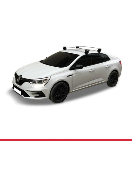 Renault Megane 4 (Bfb) Pre-Facelift 2016-2020 Arası ile Uyumlu Ace-4 Ara Atkı Tavan Barı Gri 2 Adet