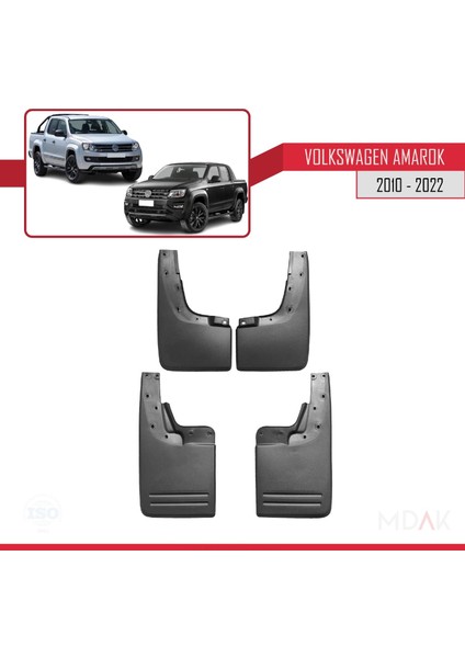 Volkswagen Amarok (2f) 2010-2020 Arası ile Uyumlu Ön Arka Takım Paçalık 4'lü Siyah fiyatları