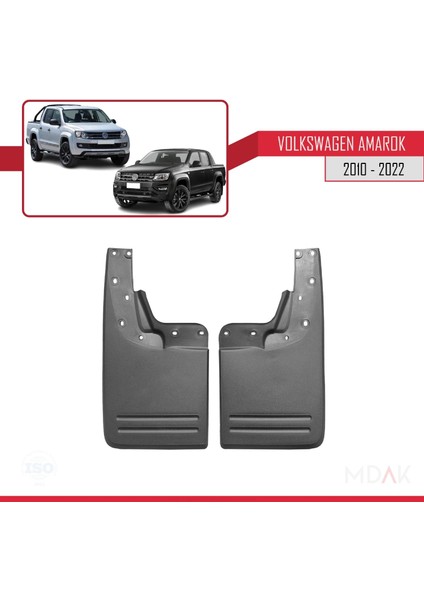 Volkswagen Amarok (2f) 2010-2020 Arası ile Uyumlu Ön Arka Takım Paçalık 4'lü Siyah indirimleri