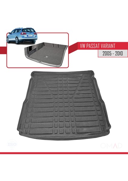 Volkswagen Passat B6 (3c) Variant 2005-2010 Arası ile Uyumlu Esnek Bagaj Havuzu Siyah