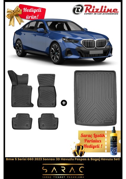 Bmw 5 Serisi G60 2023 Sonrası Havuzlu Paspas & Bagaj Havuzu Seti+Hediyeli! fiyatları