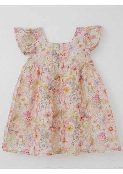 Kız Çocuk Çiçek Desenli Pamuklu Elbise indirimleri