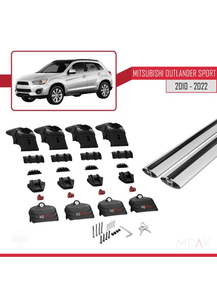 Mitsubishi Outlander Sport (Ga) 2010-2022 Arası ile Uyumlu Ace-2 Ara Atkı Tavan Barı Gri 2 Adet indirimleri