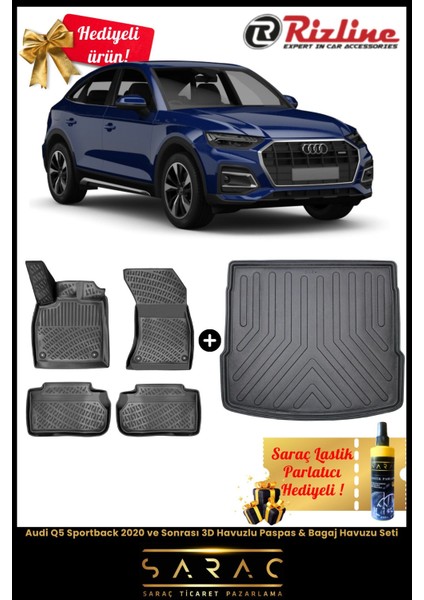Audi Q5 Sportback 2020 ve Sonrası Havuzlu Paspas & Bagaj Havuzu Seti+Hediyeli! fiyatları