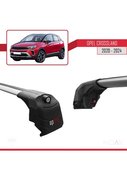 Opel Crossland 2020-2024 Arası ile Uyumlu Ace-2 Ara Atkı Tavan Barı Gri 2 Adet modelleri