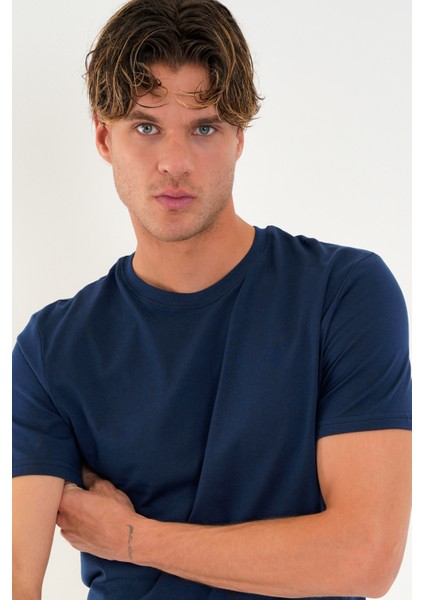 Regular Fit Baskısız Basic T-Shirt %100 Pamuk Yumuşak Dokulu Bisiklet Yaka Tişört