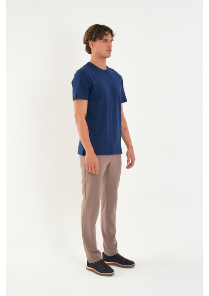 Regular Fit Baskısız Basic T-Shirt %100 Pamuk Yumuşak Dokulu Bisiklet Yaka Tişört