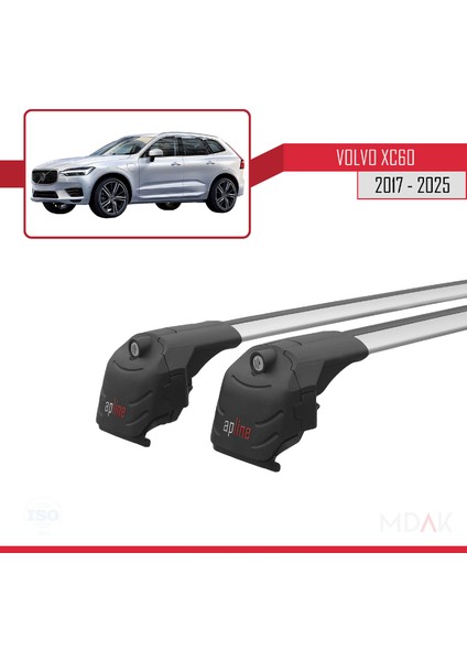 Volvo XC60 Iı 2017 ve Sonrası ile Uyumlu Ace-2 Ara Atkı Tavan Barı Gri 2 Adet modelleri