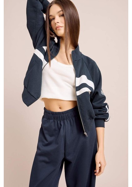 Yeni Sezon Coool Fitted Dik Yaka Cepli Kalın Fermuarlı Sweatshirt