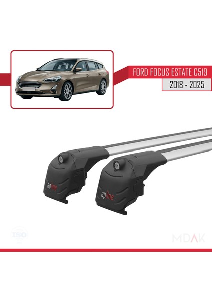 Ford Focus 4 (C519) Sw 2019 ve Sonrası ile Uyumlu Ace-2 Ara Atkı Tavan Barı Gri 2 Adet modelleri