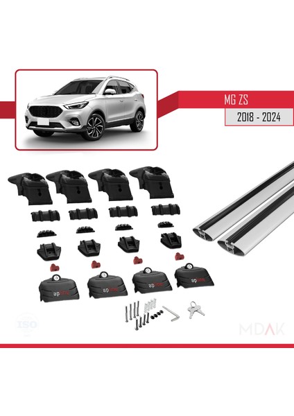 Mg Zs 2018-2024 Arası ile Uyumlu Ace-2 Ara Atkı Tavan Barı Gri 2 Adet indirimleri