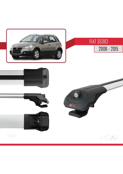 Fiat Sedici 2006-2015 Arası ile Uyumlu Ace-1 Ara Atkı Tavan Barı Gri 3 Adet modelleri