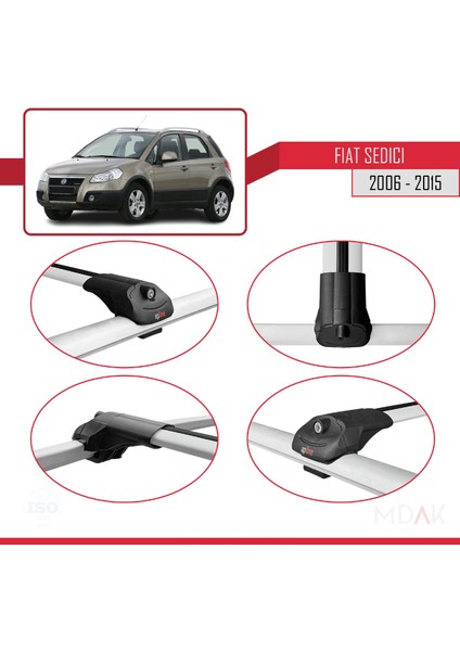 Fiat Sedici 2006-2015 Arası ile Uyumlu Ace-1 Ara Atkı Tavan Barı Gri 3 Adet fırsatları