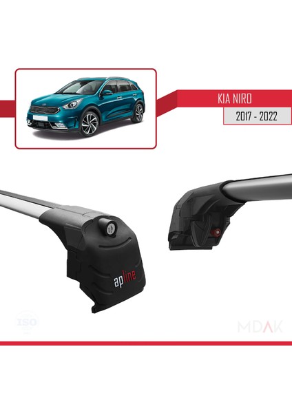 Kia Niro (De) 2017-2022 Arası ile Uyumlu Ace-2 Ara Atkı Tavan Barı Gri 2 Adet modelleri