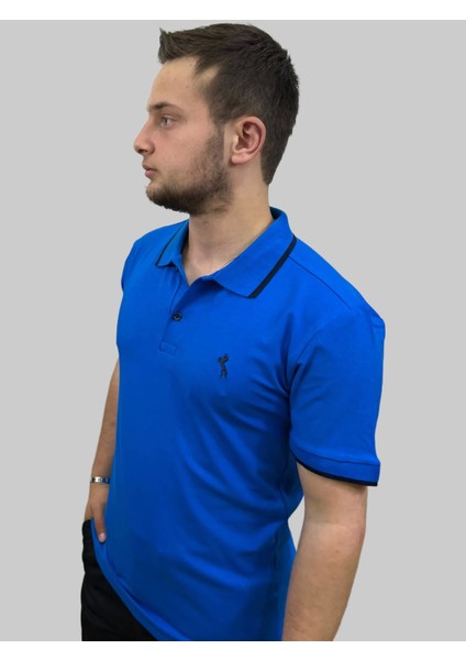 Erkek Horses Polo Yaka Compact Ligralı Saks Mavisi Tişört modelleri