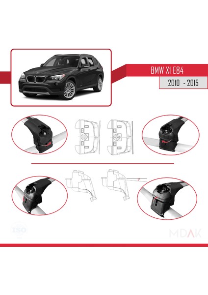 Bmw X1 (E84) 2010-2015 Arası ile Uyumlu Ace-2 Ara Atkı Tavan Barı Gri 2 Adet fırsatları