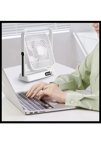 Masaüstü Şarjlı Fan 120 Hız Kademeli Ultra Ince Led Göstergeli Vantilatör Serinletici Mini Klima modelleri