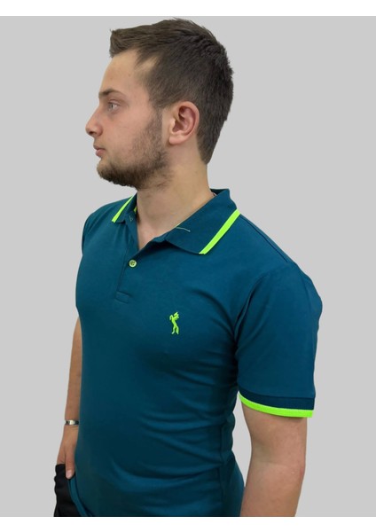 Erkek Horses Polo Yaka Compact Ligralı Petrol Yeşili Tişört modelleri