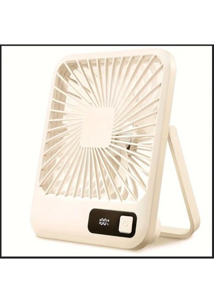 Masaüstü Şarjlı Fan 5 Hız Kademeli Ultra Ince Led Göstergeli Vantilatör Serinletici Mini Klima
