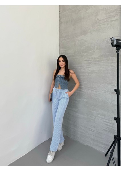 Su Yolu Çizgili Yazlık Pantolon SUYOLU-777 modelleri