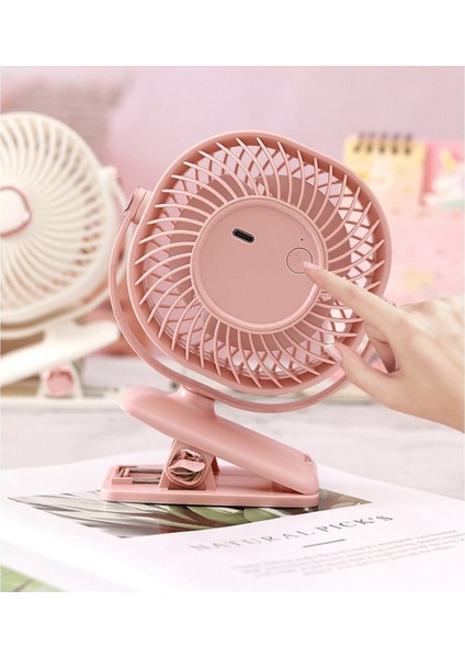 Şarjlı Fan Mandallı 360 Derece Ayarlanabilir Vantilatör Taşınabilir Klipsli Serinletici Fan