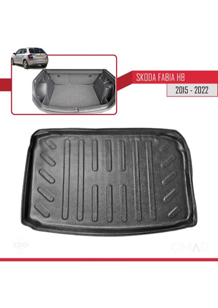 Skoda Fabia 3 (Nj) 2015-2022 Arası ile Uyumlu Esnek Bagaj Havuzu Siyah