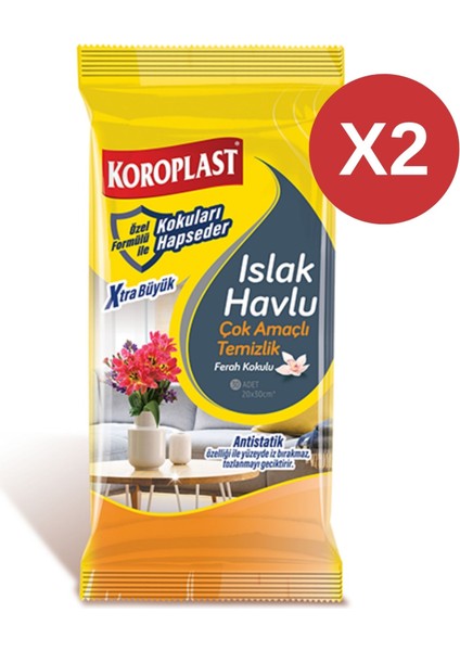 Çok Amaçlı Islak Havlu 30'lu X2