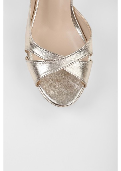 Kadın Rilsa Altın Parlak Platform Topuklu Ayakkabı modelleri