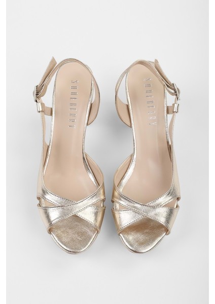 Kadın Rilsa Altın Parlak Platform Topuklu Ayakkabı fırsatları
