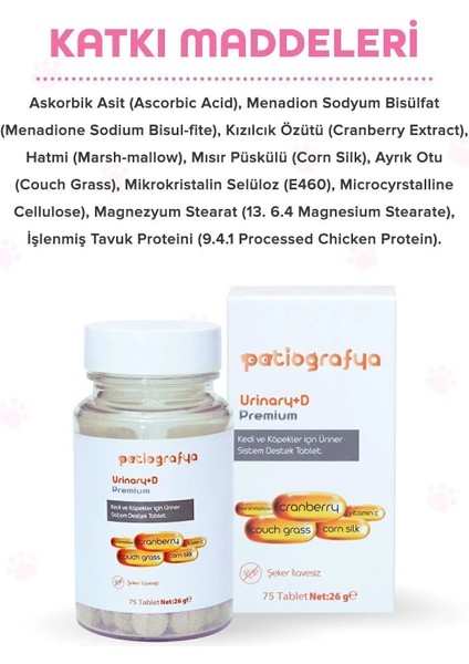 Premium Urinary+D Kediler ve Köpekler Için Üriner Sistemi Destekleyici Tablet fırsatları