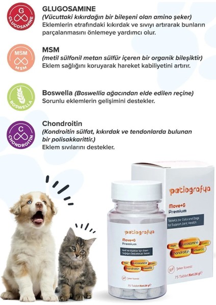 Premium Move G Glucosamine Kedi ve Köpek Için Destekleyici Tablet fiyatları