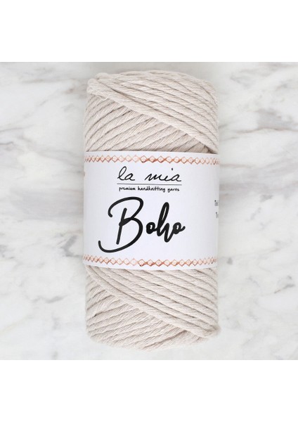 Boho Krem Büküm Makrome Ipi - L002 - 33983