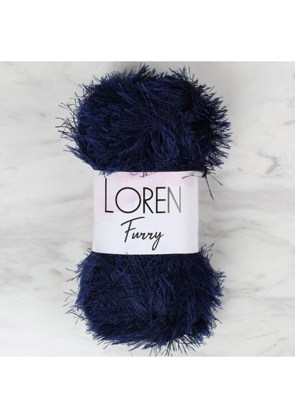 Furry Lacivert El Örgü Ipi - RF005 - 34044