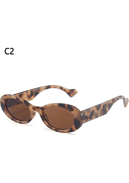 Stil 2-C2 Stili Kadınlar Için 1pc Retro Güneş Gözlüğü Küçük Oval Çerçeve Güneş Gözlüğü Moda Gözlük Polarize Gözlük UV400 Gözlük (Yurt Dışından)