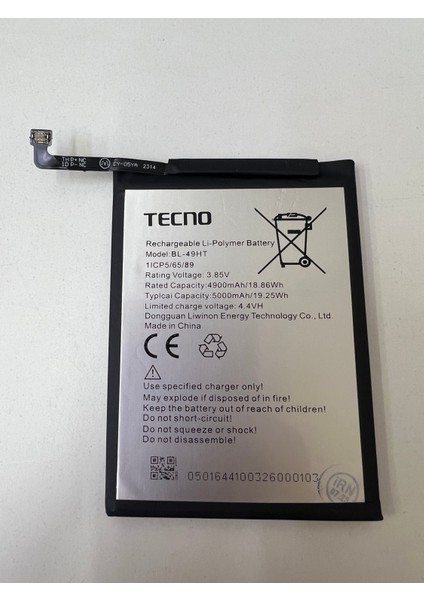 Reyze Tecno Spark 6 Batarya fiyatları