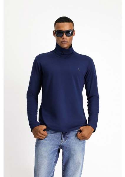 Balıkçı Yaka Slim Fit Dar Kesim Pamuklu Sweatshirt fiyatları