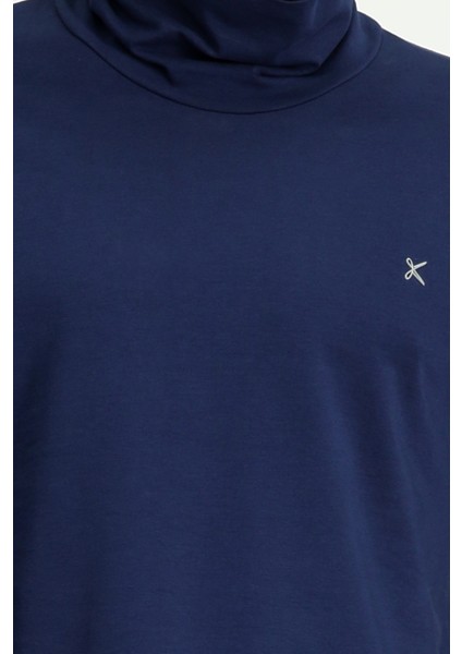 Balıkçı Yaka Slim Fit Dar Kesim Pamuklu Sweatshirt fırsatları