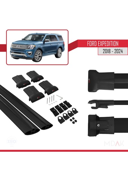 Ford Expedition 2018-2024 Arası ile Uyumlu Fly Model Ara Atkı Tavan Barı Siyah 2 Adet indirimleri
