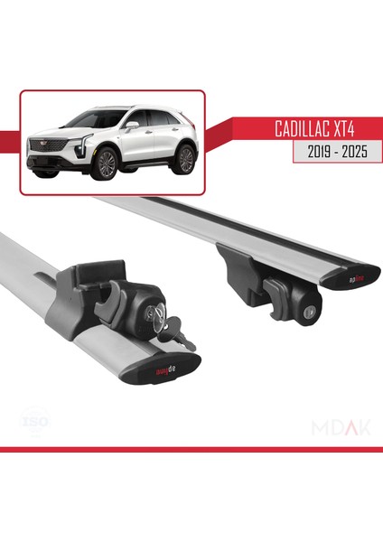 Cadillac Xt4 2019-2025 Arası ile Uyumlu Hook Model Ara Atkı Tavan Barı Gri 2 Adet