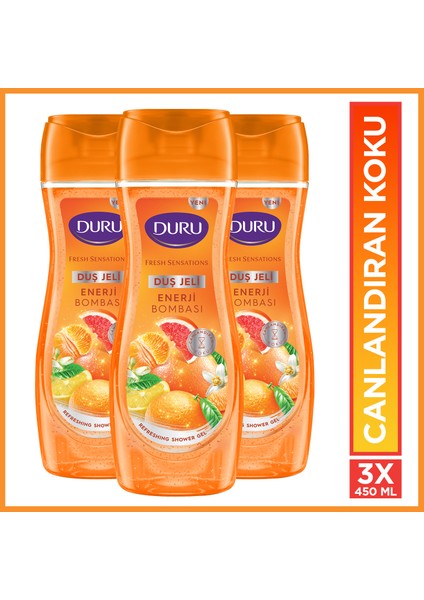 Fresh Sensations Enerji Bombası Duş Jeli 3X450 ml