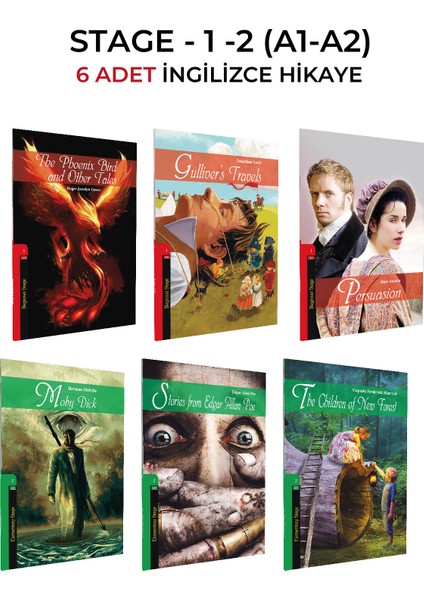 Ingilizce Hikaye A1-A2 Seviyesi (Stage1-2 ) A1 Seviyesi 3 Kitap A2 Seviyesi 3 Kitap Toplam 6 Kitap