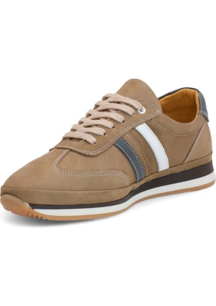 2181-LUISFIGO Hakiki Deri Üst Kalite Anatomik Tabanlı Erkek Günlük Sneakers Ayakkabı - NKT02181-KUM-44