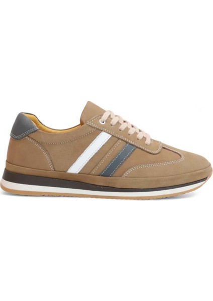 2181-LUISFIGO Hakiki Deri Üst Kalite Anatomik Tabanlı Erkek Günlük Sneakers Ayakkabı - NKT02181-KUM-44