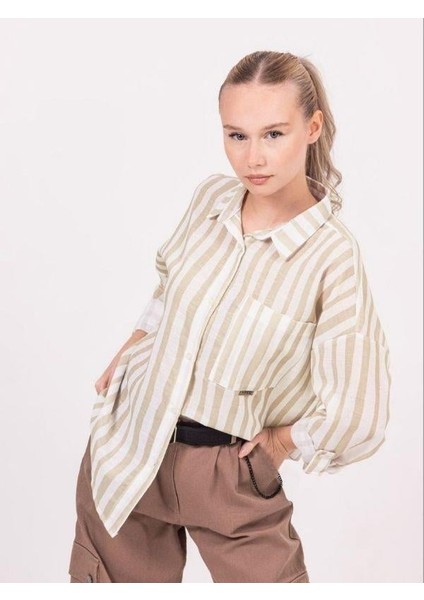 Kız Çocuk Çizgili Keten Gömlek fiyatları