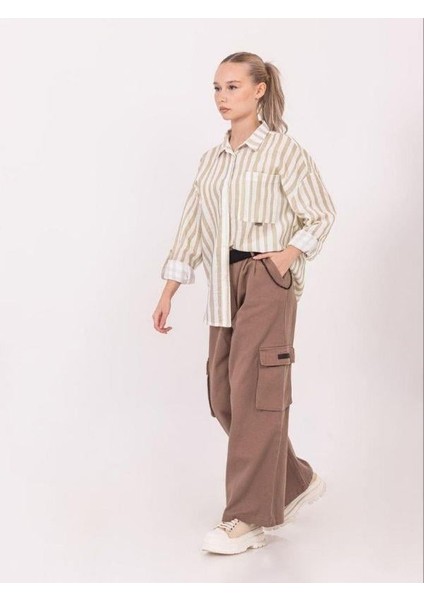 Kız Çocuk Çizgili Keten Gömlek fırsatları